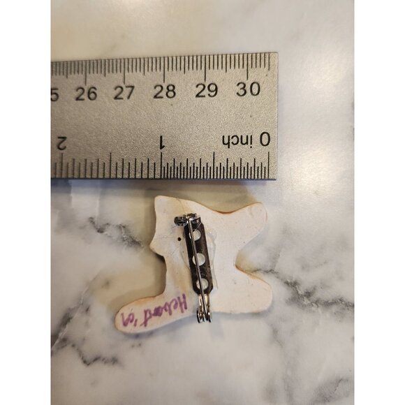 Handmade Ceramic Cat Brooch Pin - Picture 3 of 3